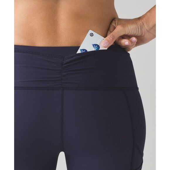 LULULEMON Outrun Tight Deep Indigo Mesh Accent 7/8 Leggings Size 6 - Picture 4 of 10